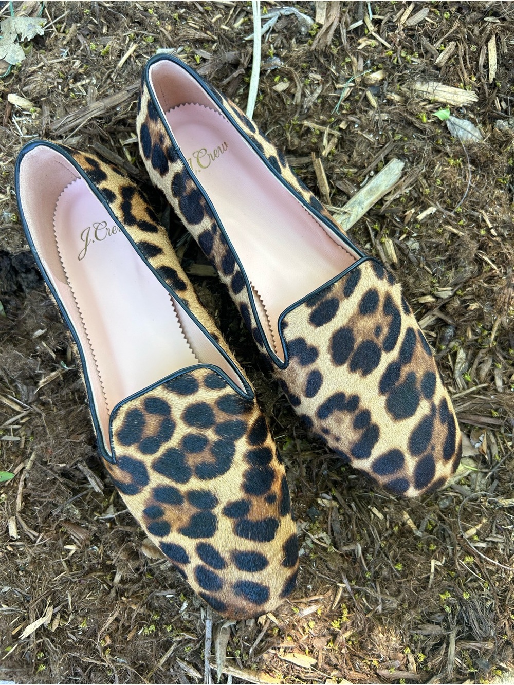 J. Crew Leopard-Print Slip-On Loafers in Brown and Black Size 6